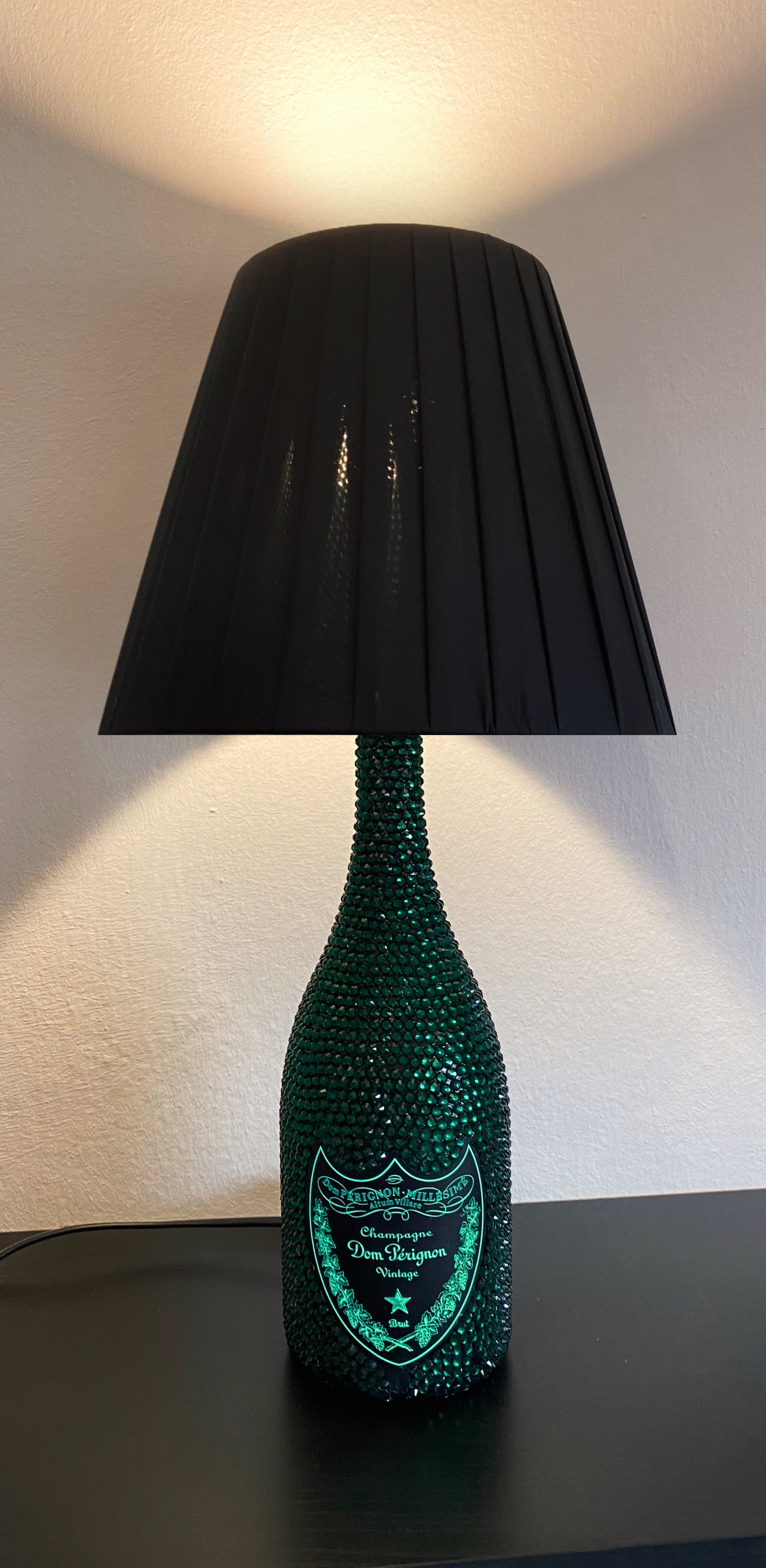 Dom pèrignon lámpara verde luminosa vintage 1800 verde estras verde