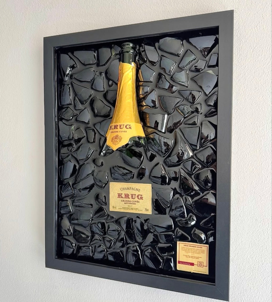 Quadro Bottiglia Krug Grande Cuvée con Resina