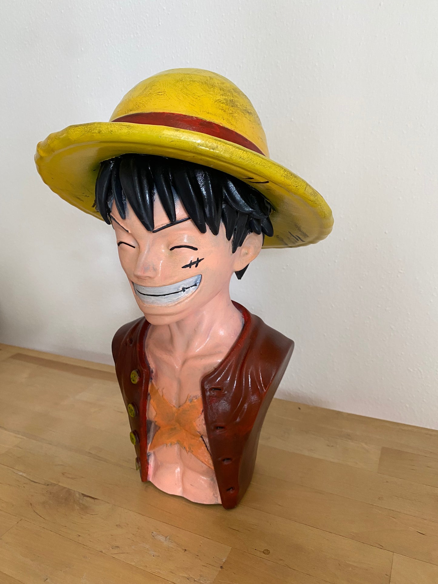 Monkey D. Luffy Statua 3D One Piece Busto Cappello di Paia
