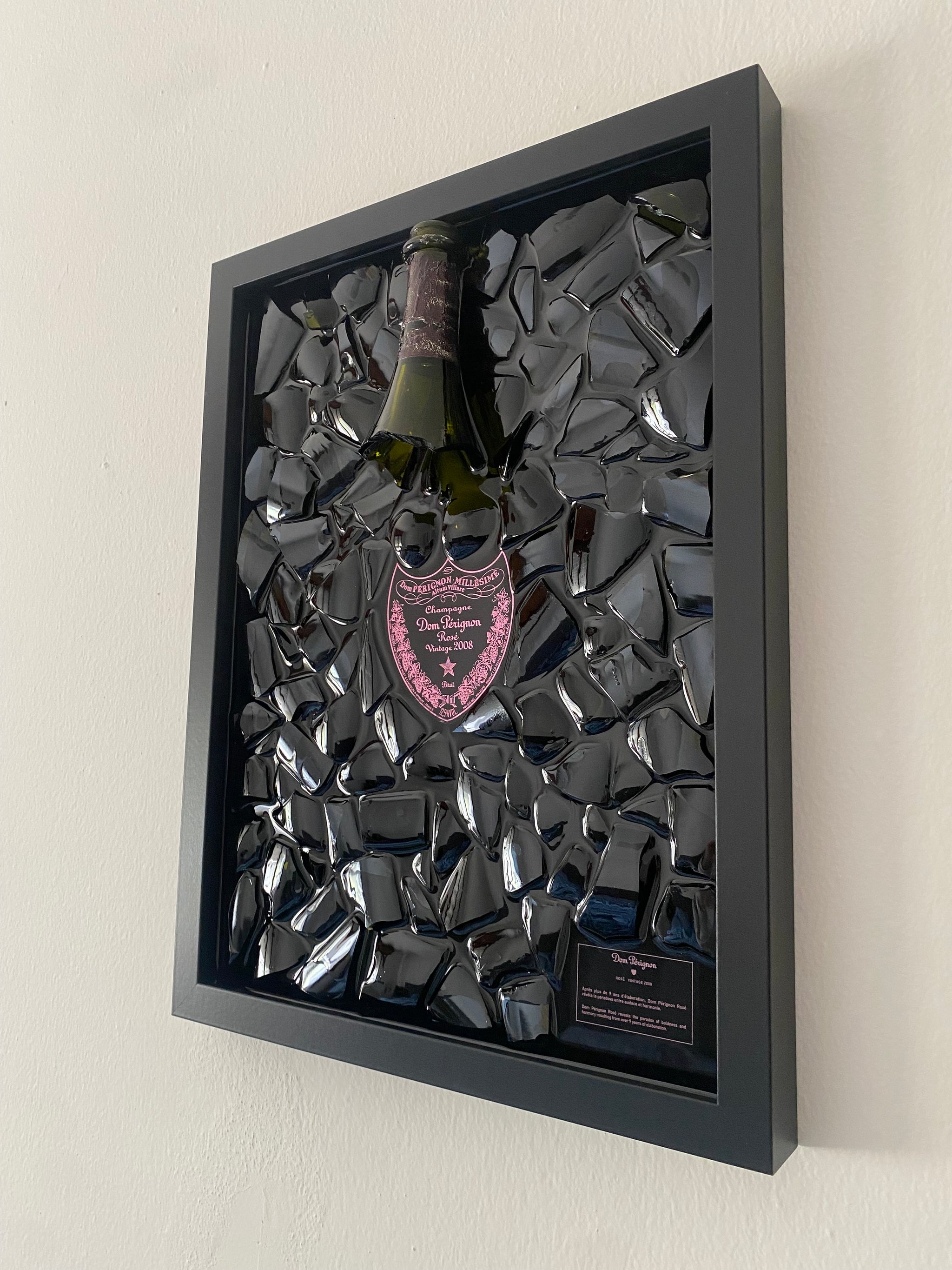 Quadro Dom Pèrignon Vintage Rosé Cornice Nero Laccata