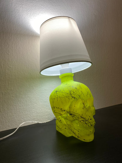 Lampada Teschio Crystal Head Giallo Fluo Effetto Marmo