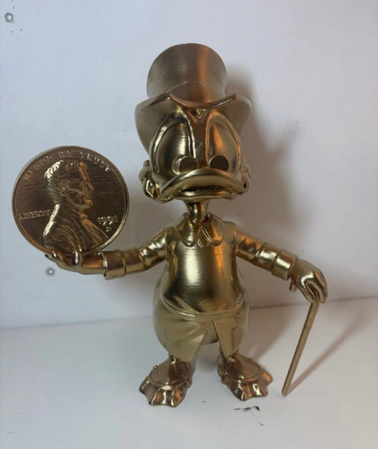 Scrooge Mc Duck Statua 3D con Moneta Usa e Bastone
