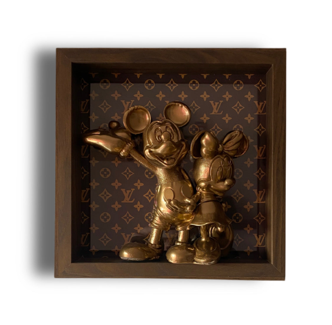Quadro Mickey Mouse & Minnie Gold Love x LV