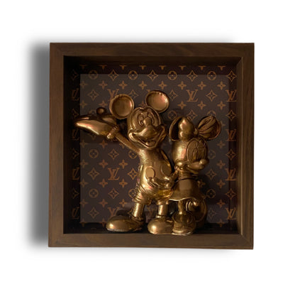Quadro Mickey Mouse & Minnie Gold Love x LV