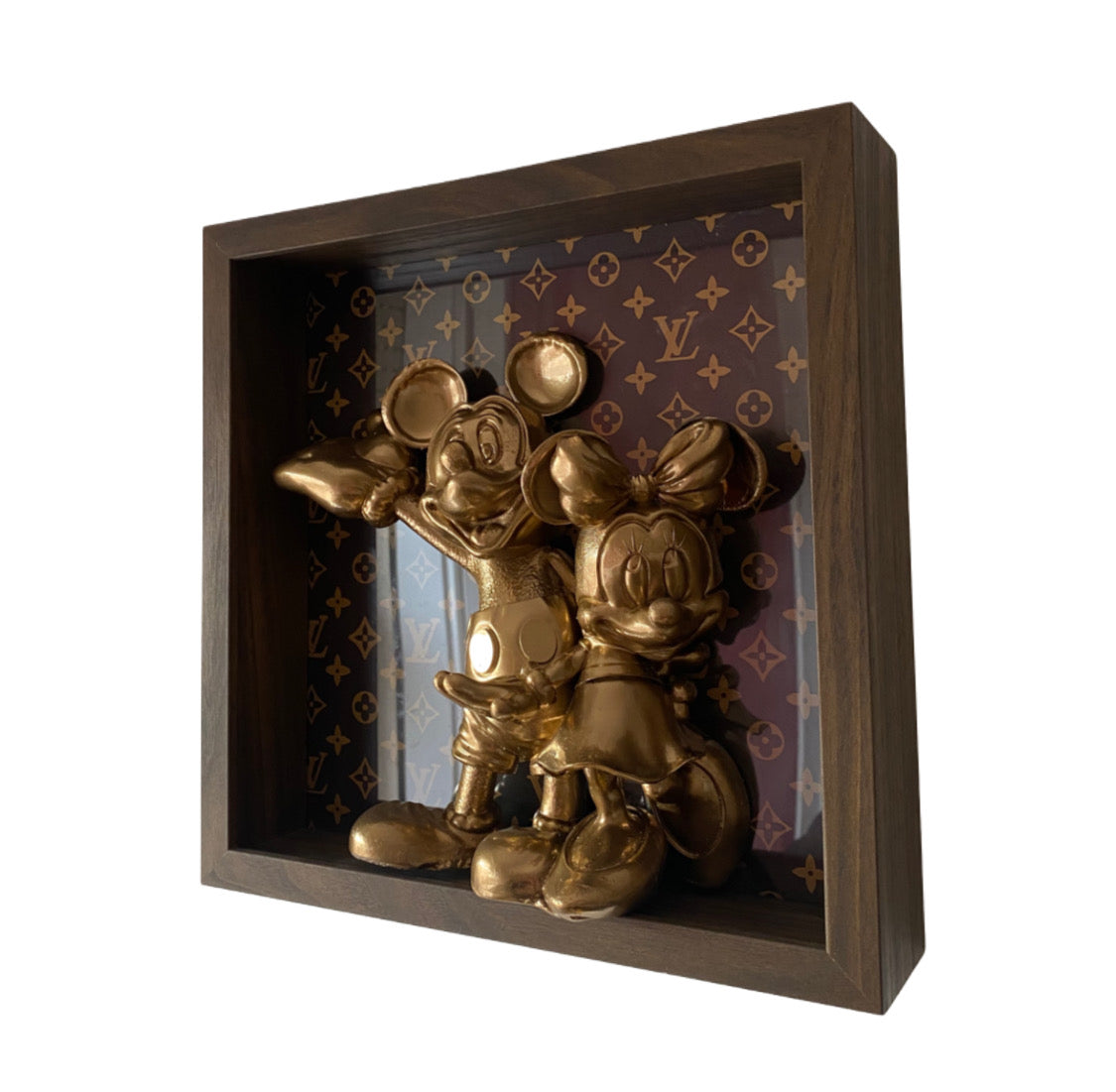 Quadro Mickey Mouse & Minnie Gold Love x LV