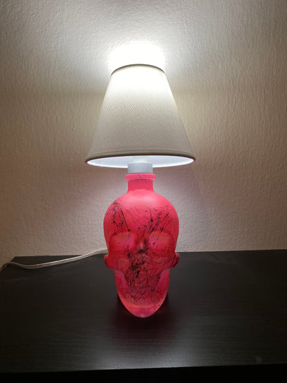 Lampada Teschio Crystal Head Rosa Fluo Effetto Marmo