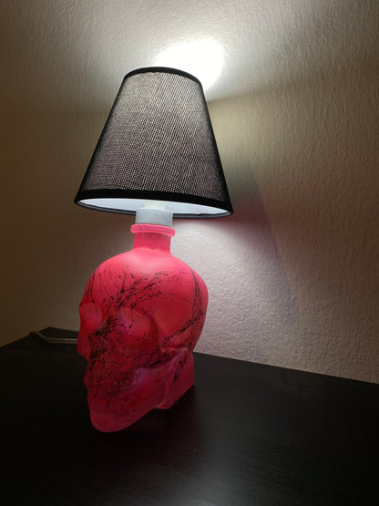 Lampada Teschio Crystal Head Rosa Fluo Effetto Marmo