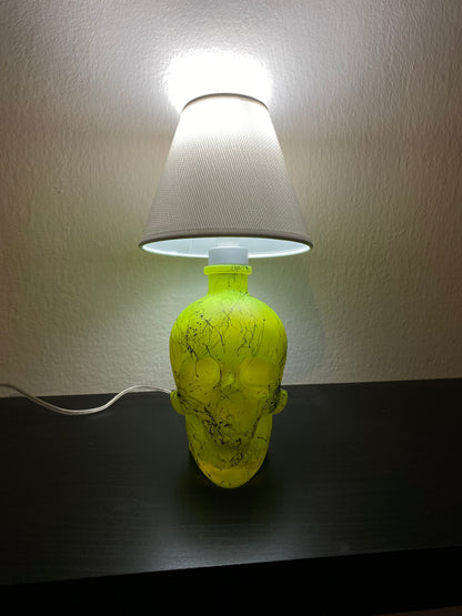 Lampada Teschio Crystal Head Giallo Fluo Effetto Marmo