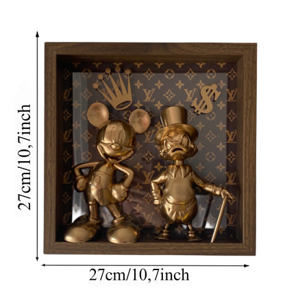 Quadro Scrooge Mc Duck & Mickey Mouse Gold x Rolex