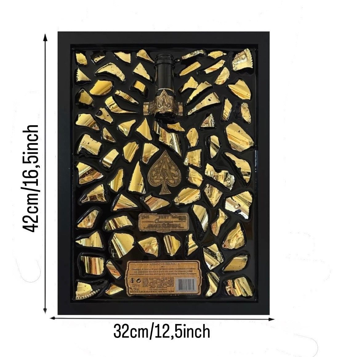 Quadro Armand De Brignac Gold Cornice Nero Laccata