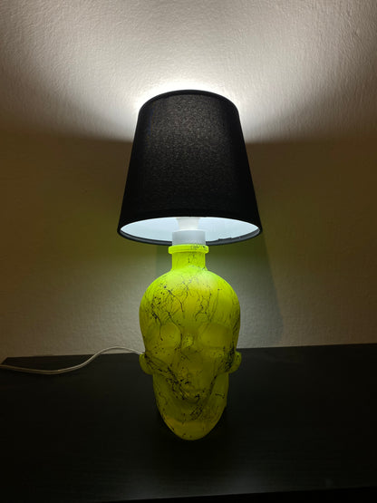 Lampada Teschio Crystal Head Giallo Fluo Effetto Marmo