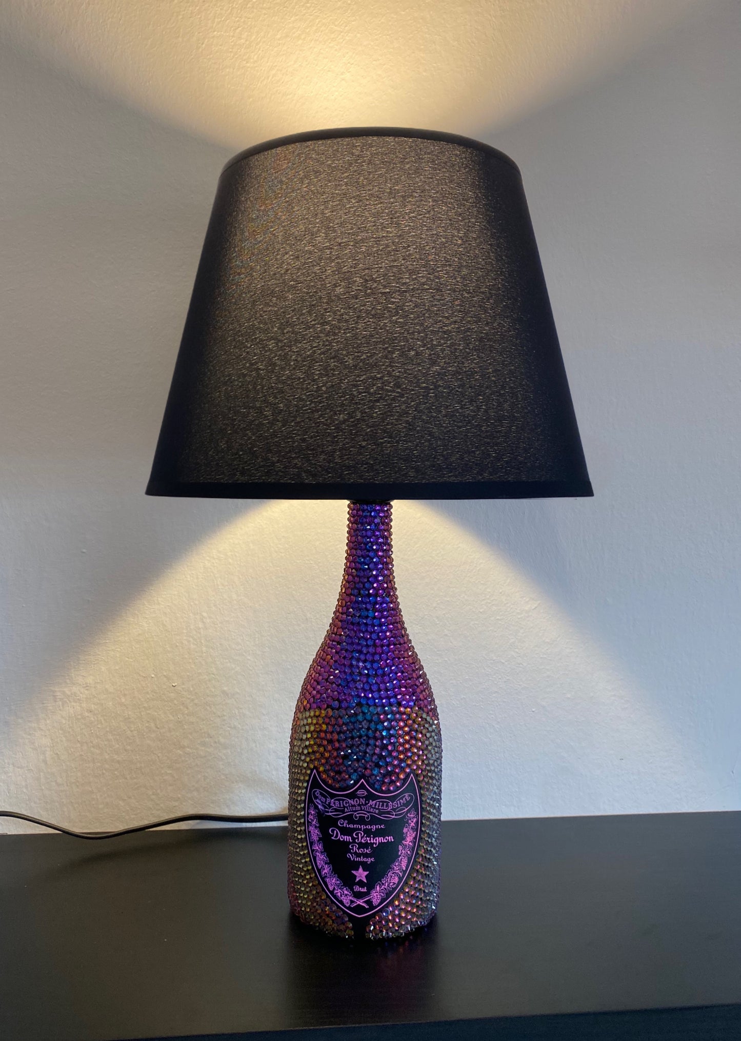 Lámpara Vintage Luminosa Verde Rhinestone Edición Limitada Dom Pérignon