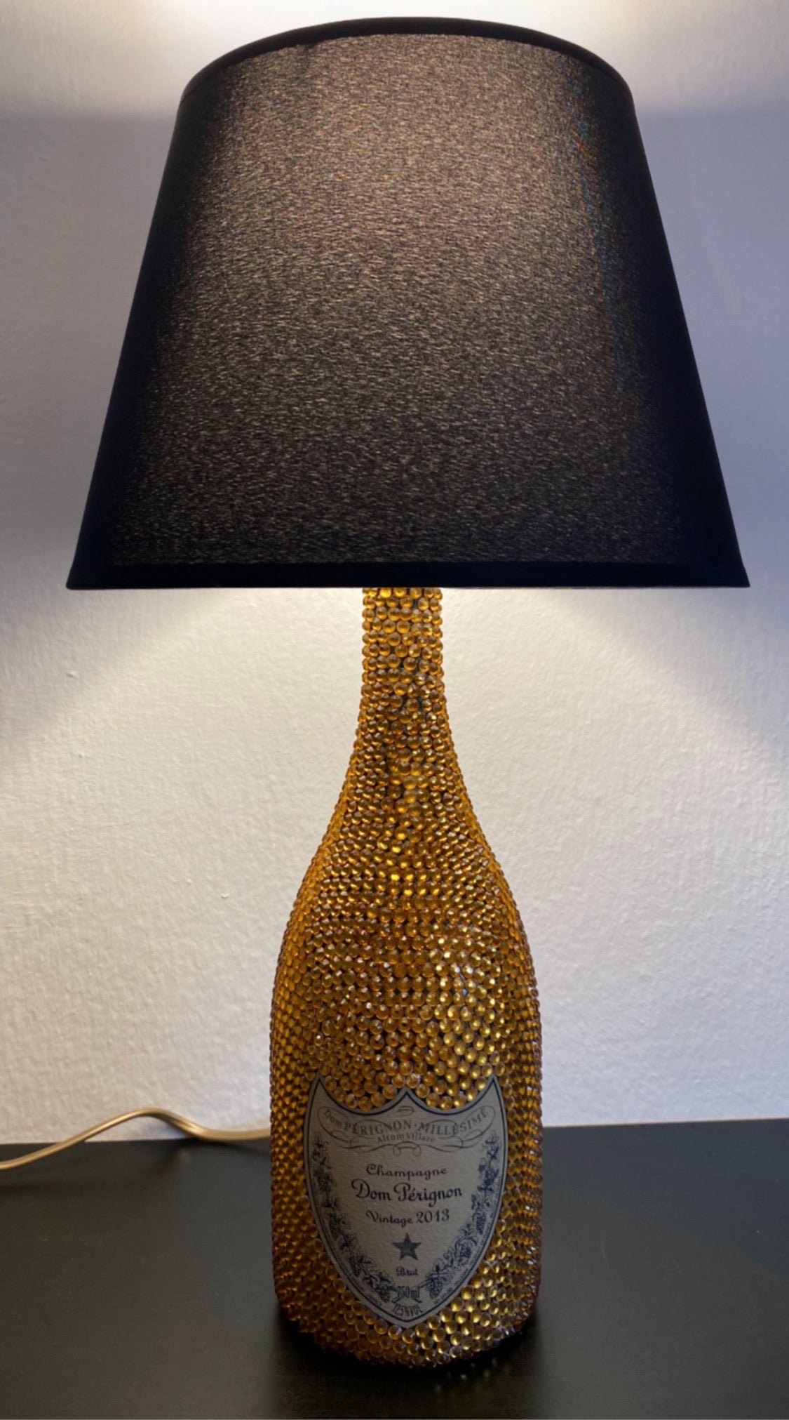 Lampada Dom Pèrignon Vintage Strass Oro