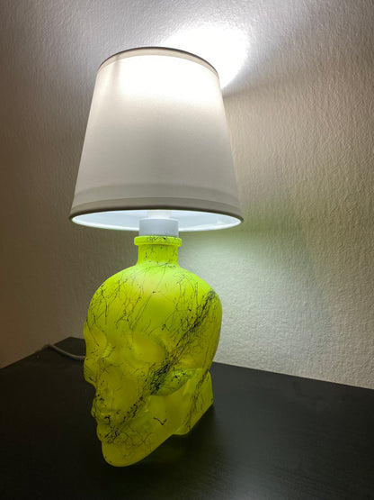 Lampada Teschio Crystal Head Giallo Fluo Effetto Marmo