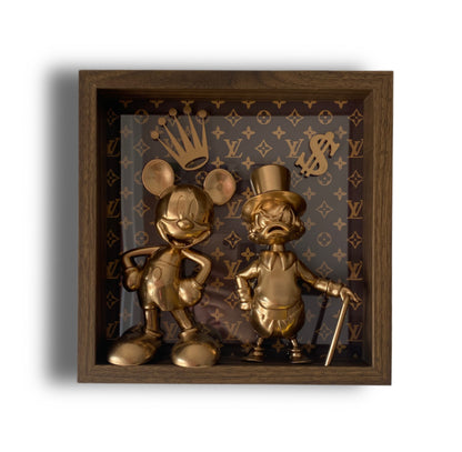 Quadro Scrooge Mc Duck & Mickey Mouse Gold x Rolex