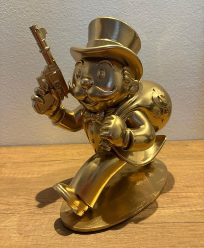 Mr. Monopoly Statua 3D con Pistola e Bottino