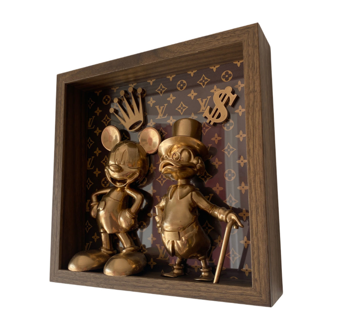 Quadro Scrooge Mc Duck & Mickey Mouse Gold x Rolex