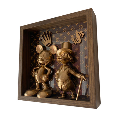 Quadro Scrooge Mc Duck & Mickey Mouse Gold x Rolex
