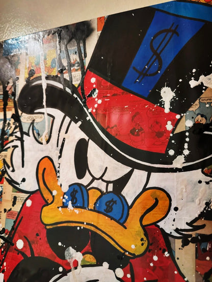 Dipinto Scrooge McDuck Fumetto Pop Art