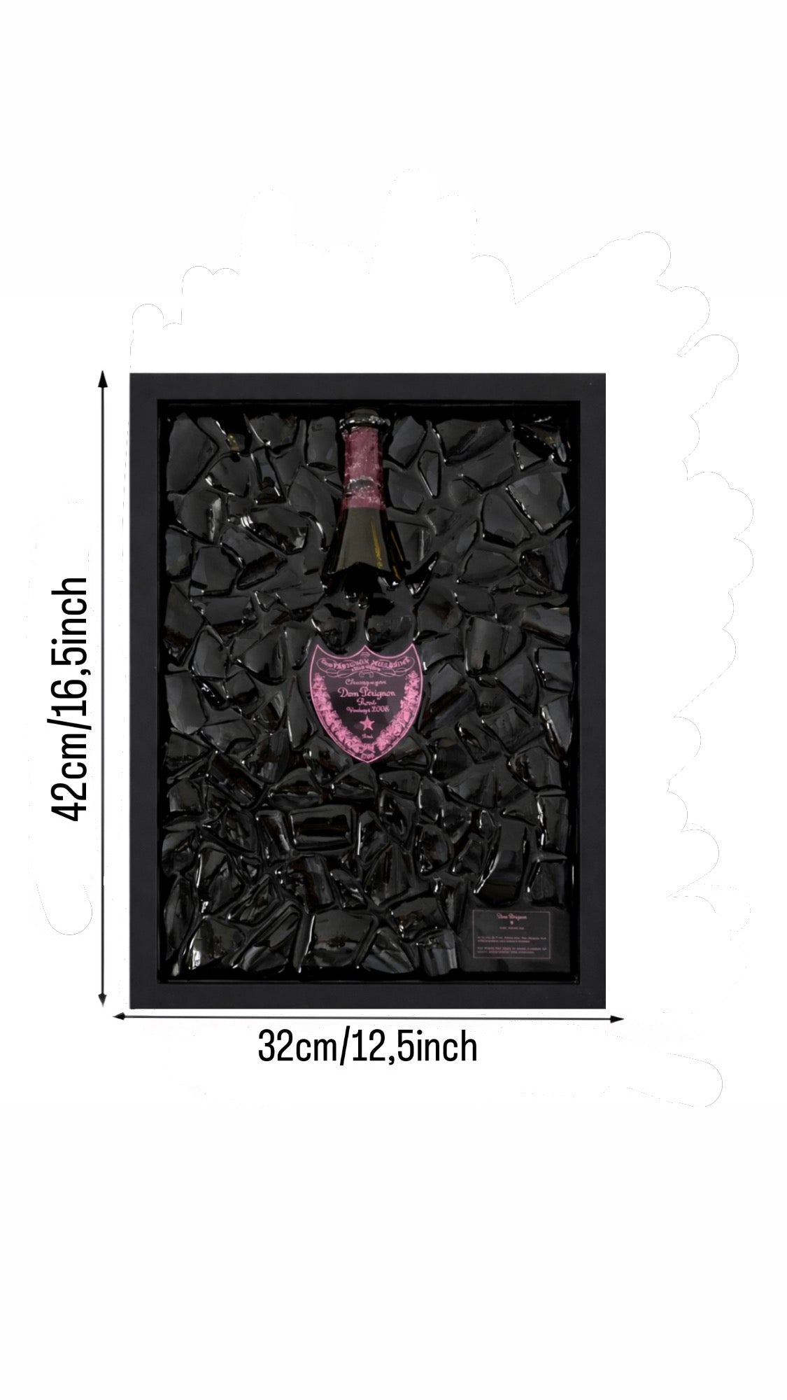 Quadro Dom Pèrignon Vintage Rosé Cornice Nero Laccata