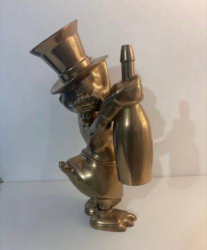 Scrooge Mc Duck Statua 3D Oro con Champagne Dom Pèrignon
