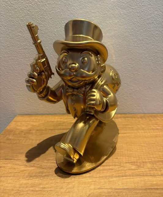 Mr. Monopoly Statua 3D con Pistola e Bottino