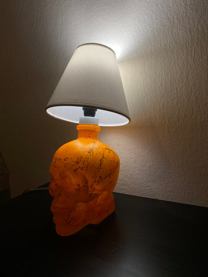 Lampada Teschio Crystal Head Arancione Fluo Effetto Marmo