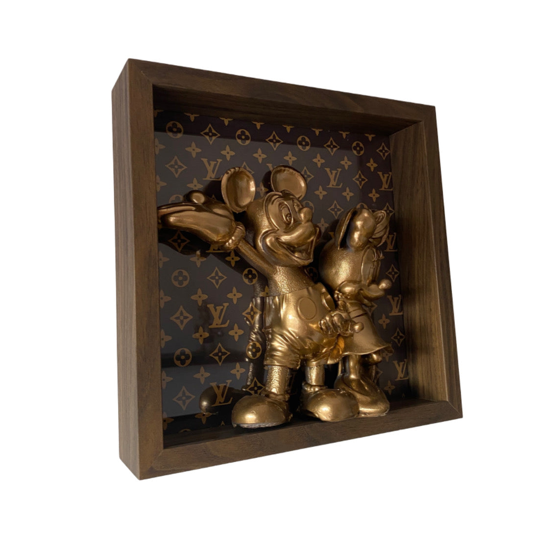 Quadro Mickey Mouse & Minnie Gold Love x LV