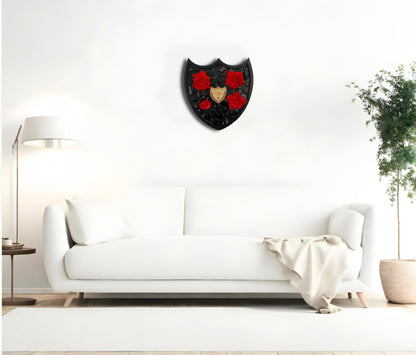 Quadro Scudo Dom Pèrignon Vintage Legno Rose