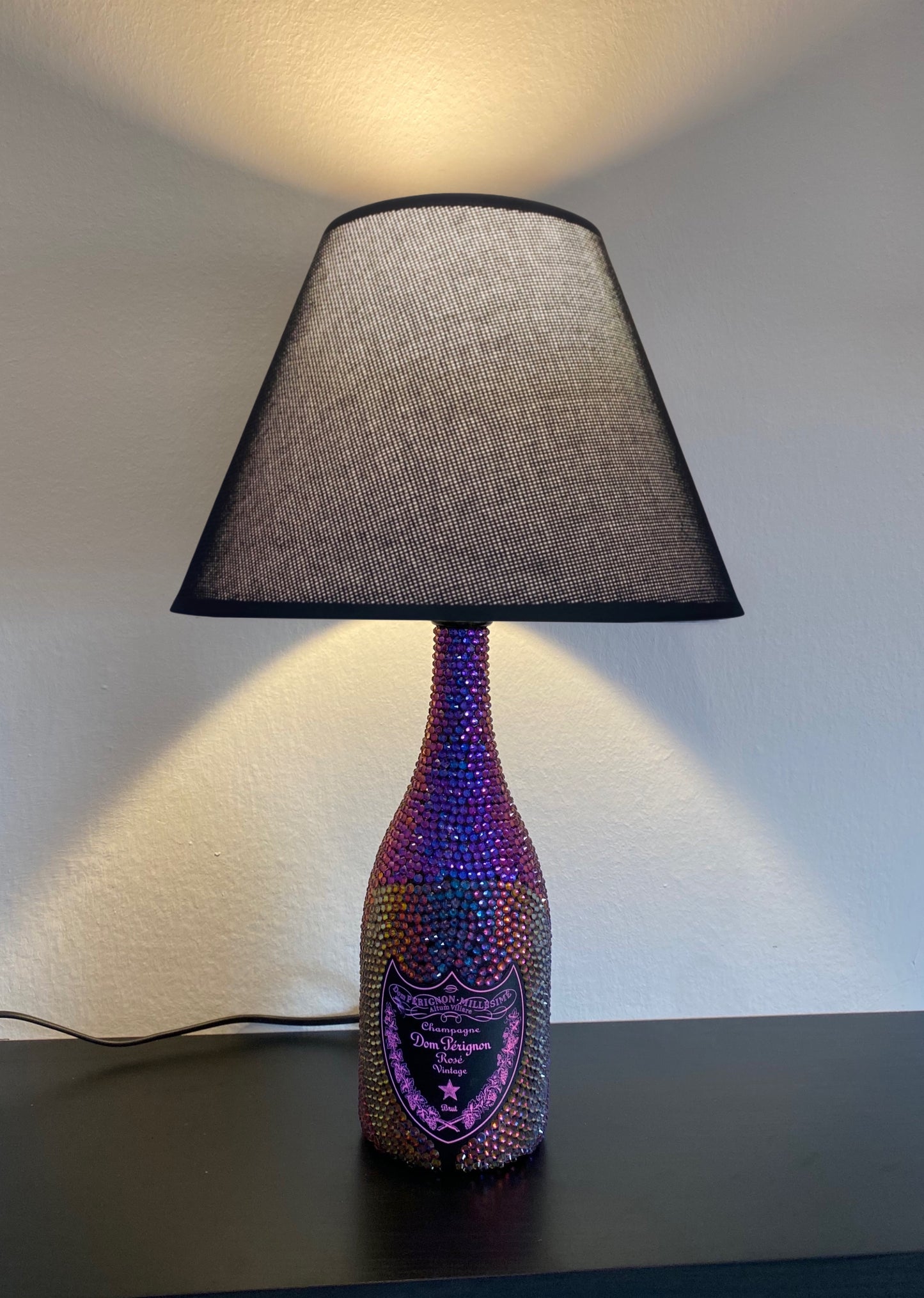 Lámpara Vintage Luminosa Verde Rhinestone Edición Limitada Dom Pérignon