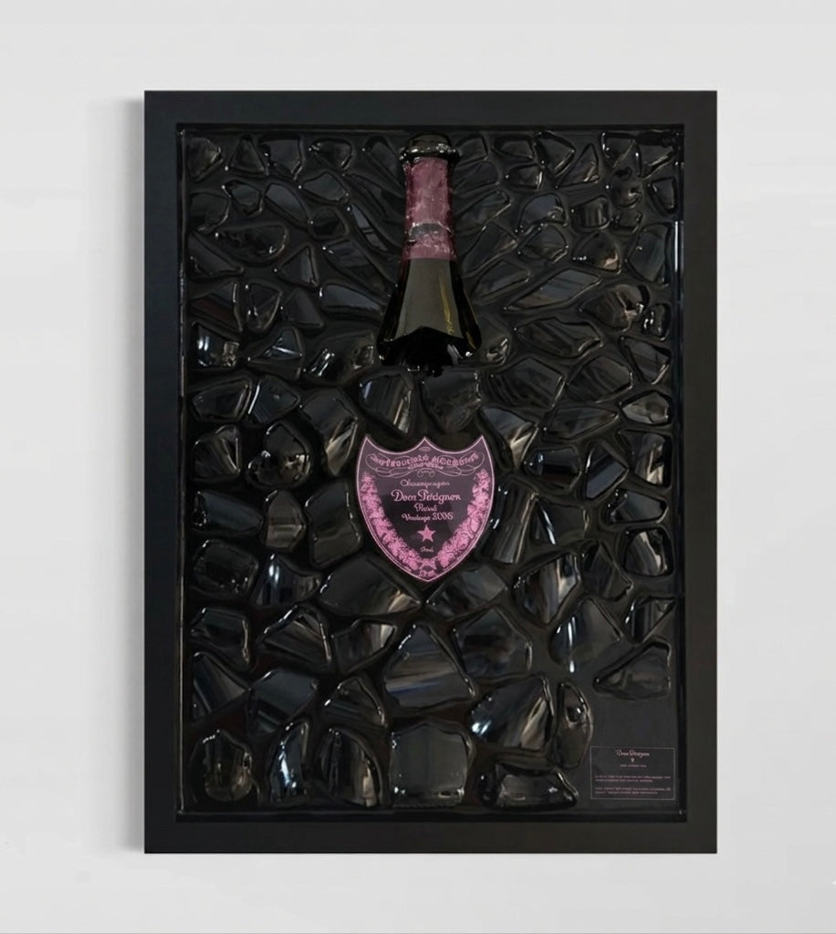 Quadro Dom Pèrignon Vintage Rosé Cornice Nero Laccata