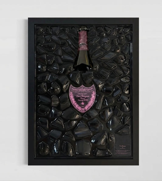 Quadro Dom Pèrignon Vintage Rosé Cornice Nero Laccata
