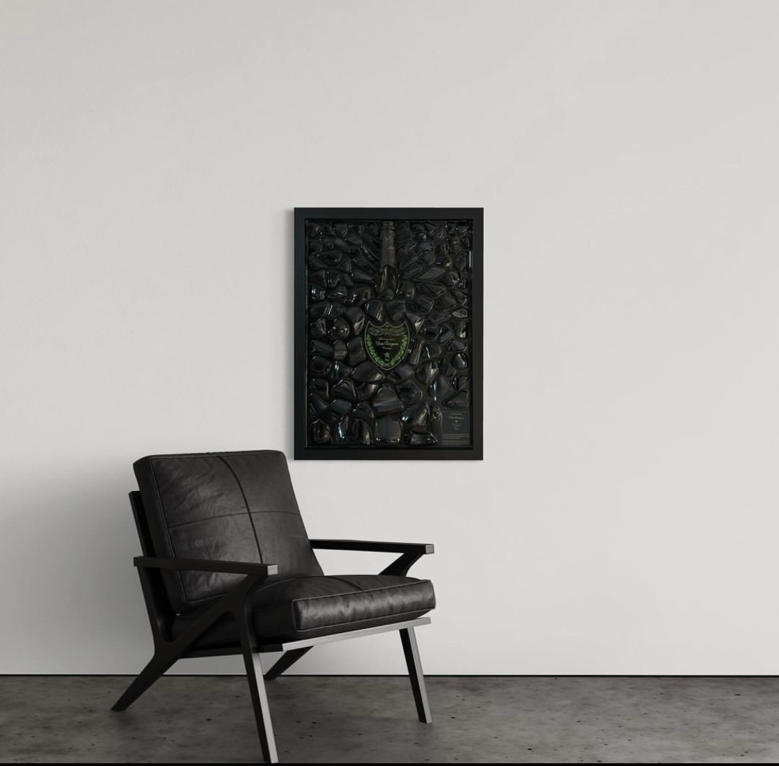 Quadro Dom Pèrignon Vintage Luminous Brut Cornice Nero Laccata