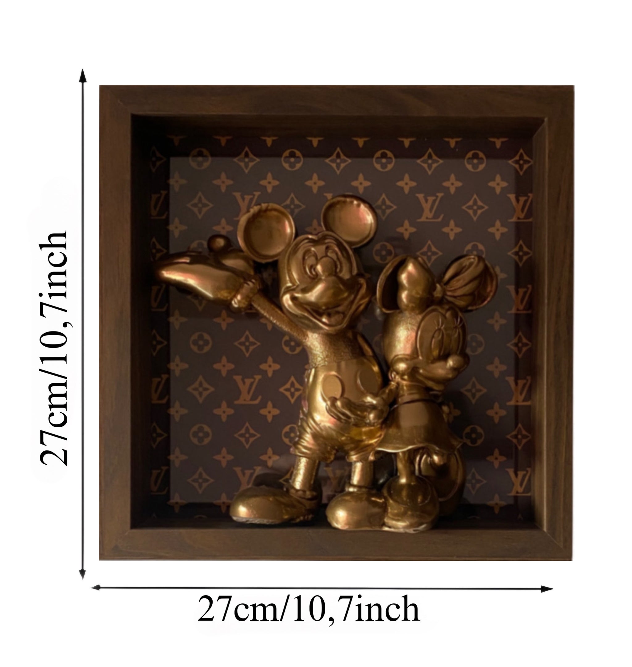 Quadro Mickey Mouse & Minnie Gold Love x LV