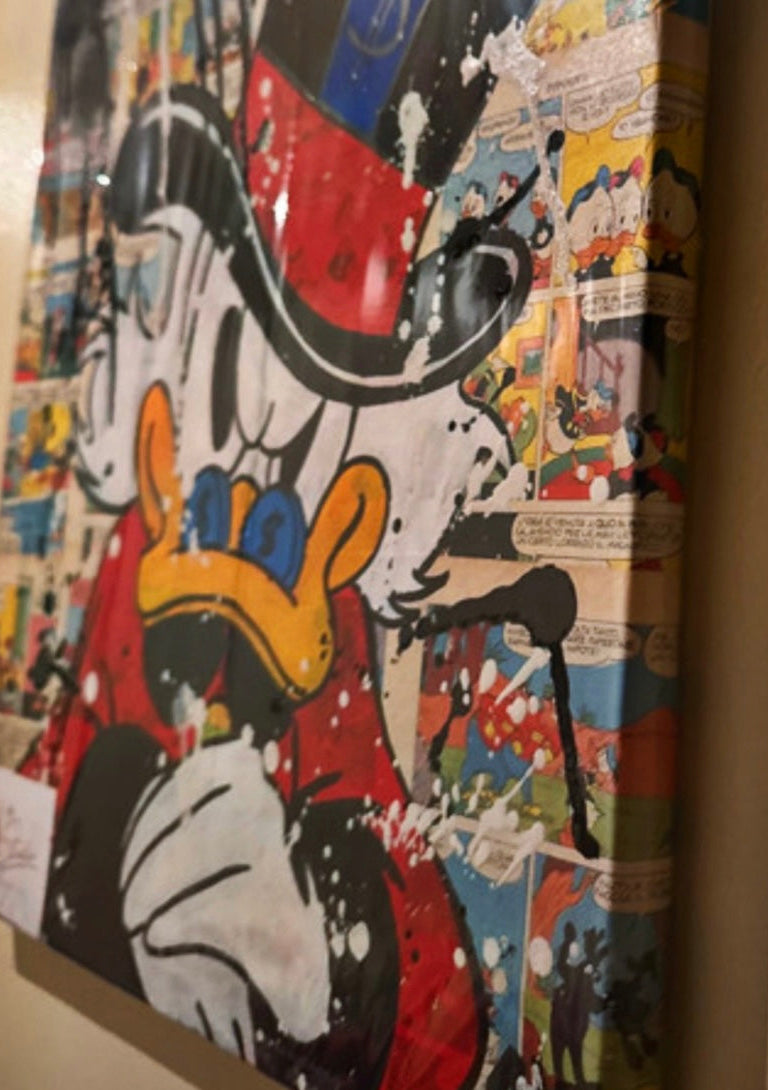 Dipinto Scrooge McDuck Fumetto Pop Art