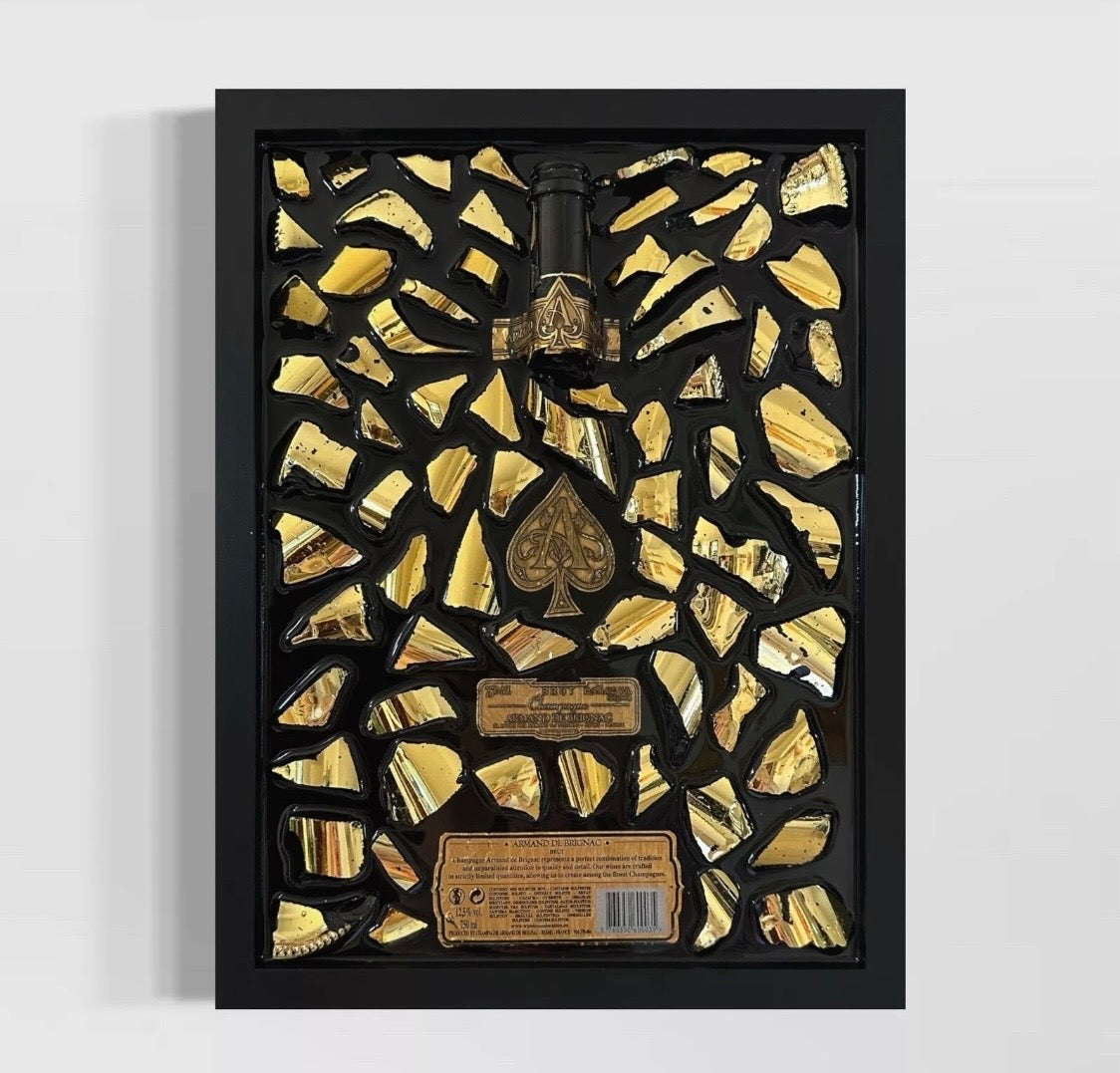 Quadro Armand De Brignac Gold Cornice Nero Laccata