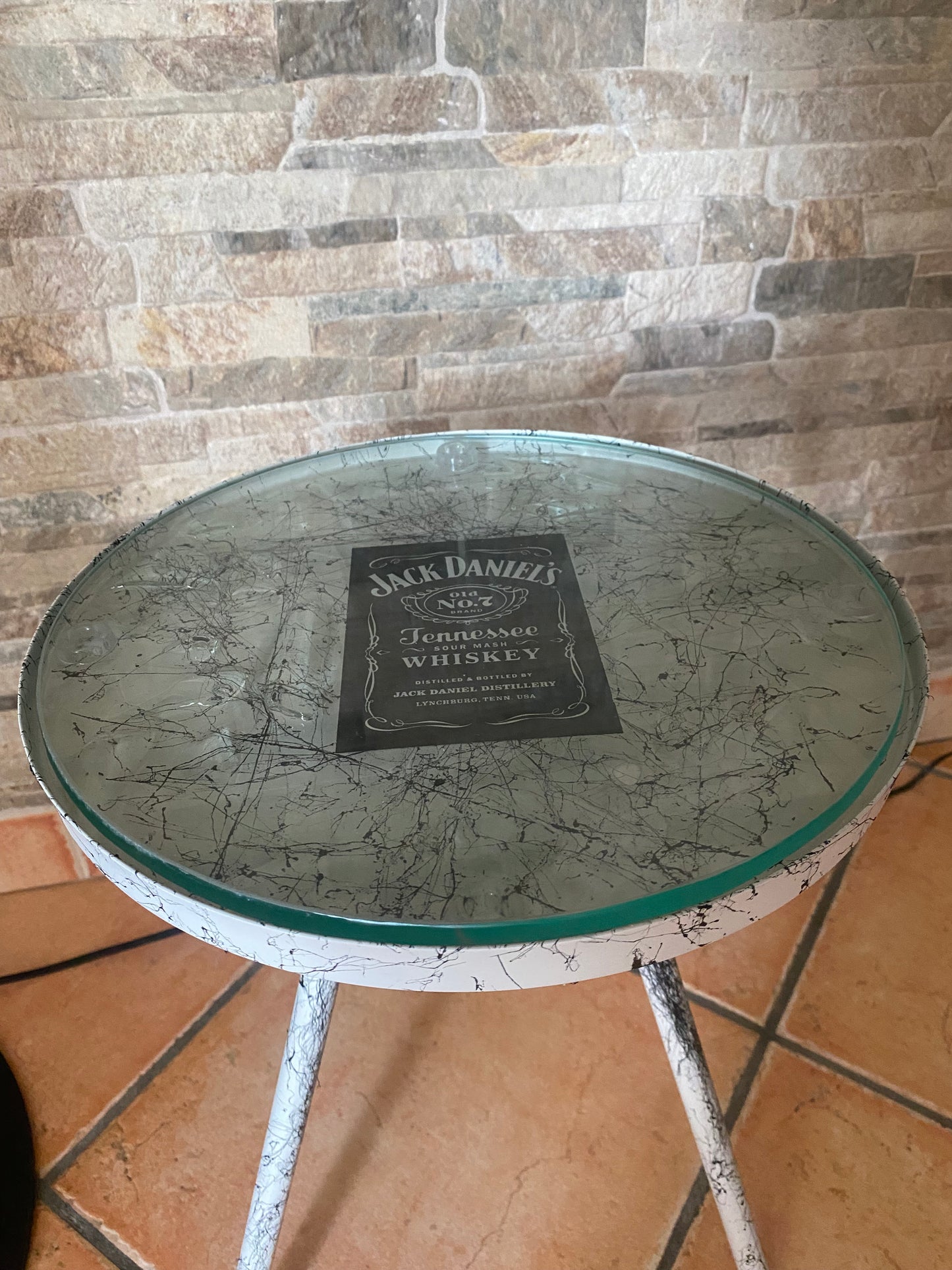 Tavolo Jack Daniel’S Whiskey Effetto Bianco Marmo