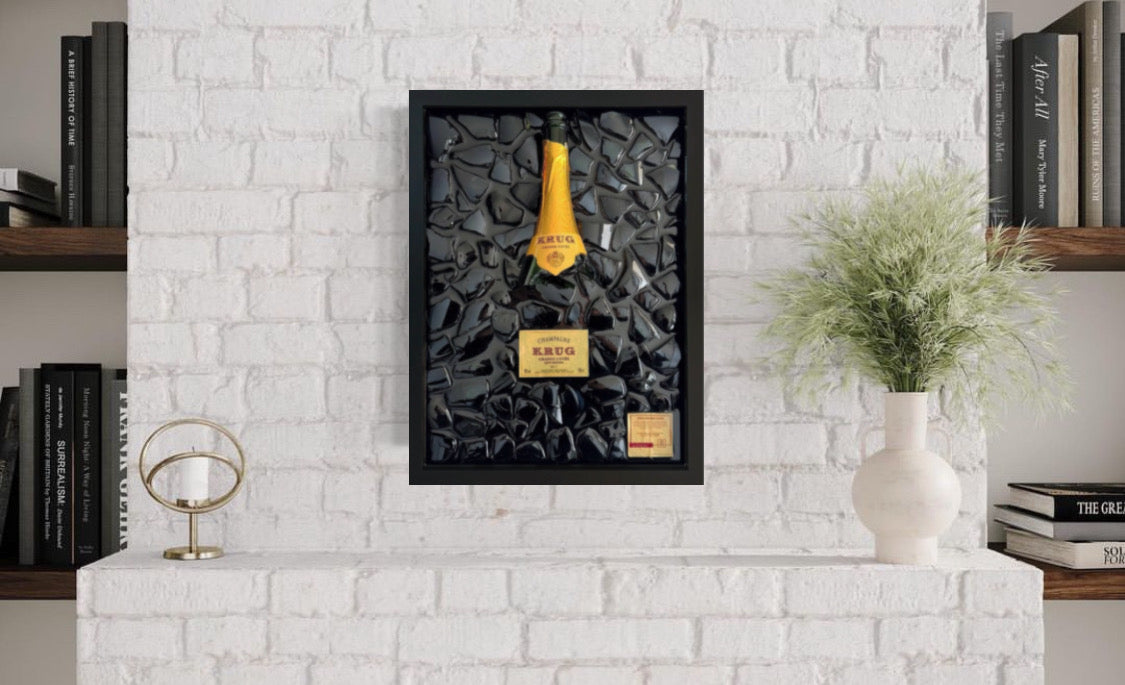 Quadro Bottiglia Krug Grande Cuvée con Resina