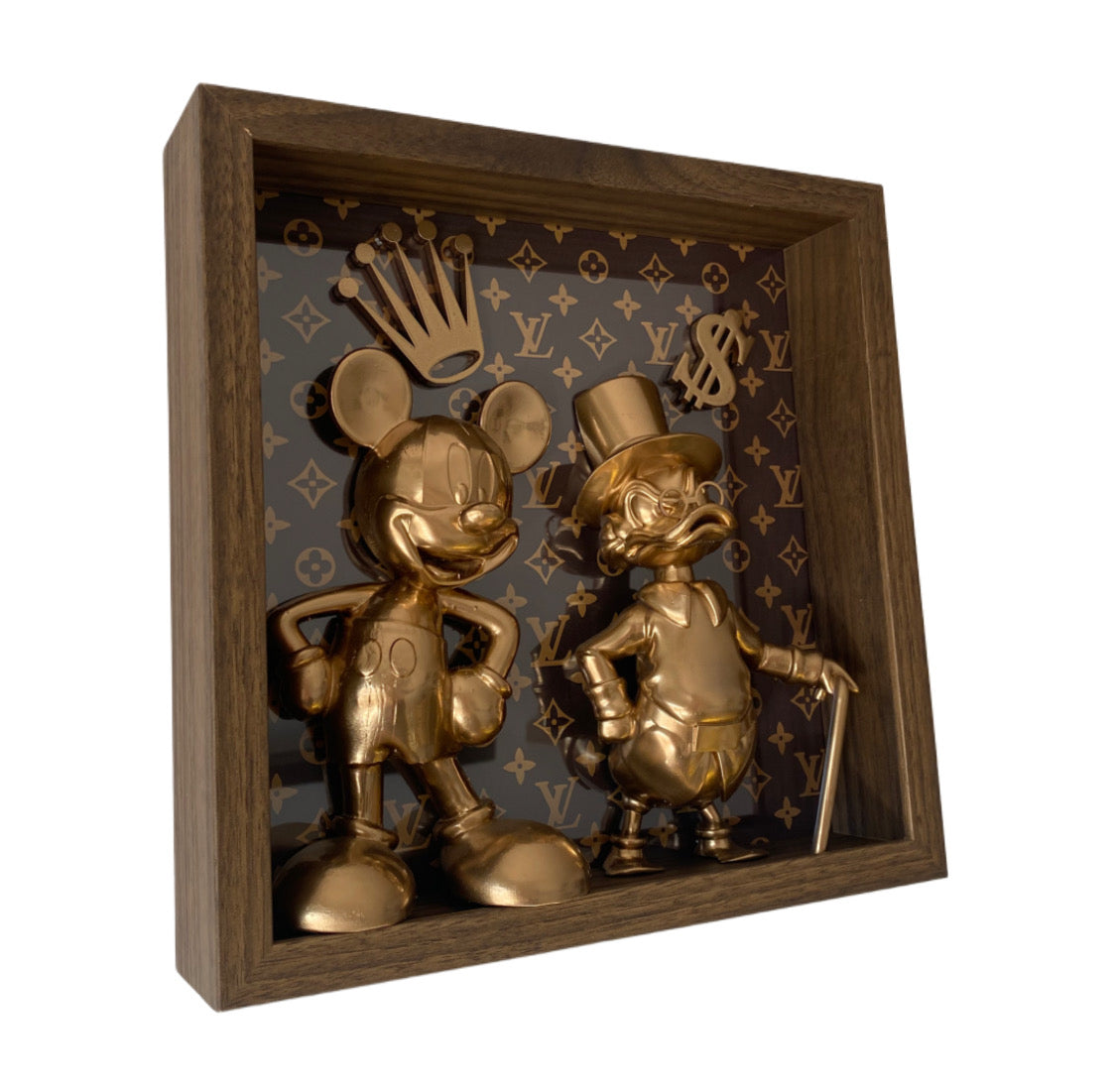 Quadro Scrooge Mc Duck & Mickey Mouse Gold x Rolex