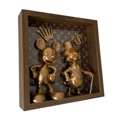 Quadro Scrooge Mc Duck & Mickey Mouse Gold x Rolex