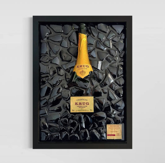 Quadro Bottiglia Krug Grande Cuvée con Resina